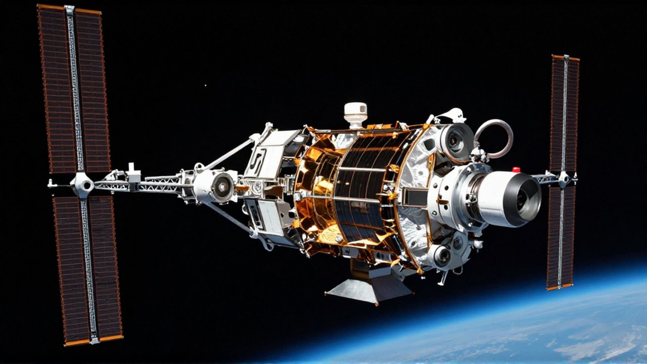 Un satélite se separa de su adaptador de lanzamiento sobre el brillo azul de la Tierra.